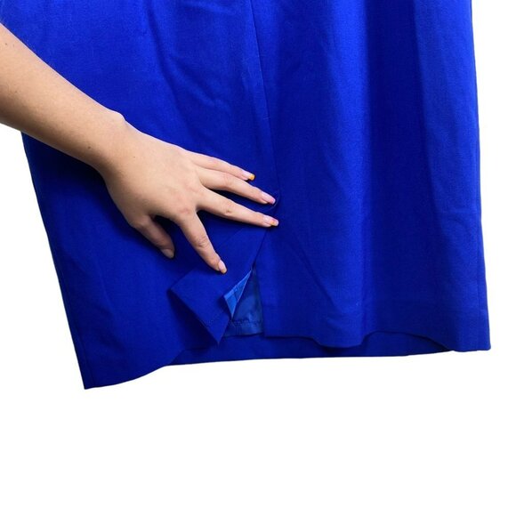 Calvin Klein Royal Blue Ruffle Sheath Dress Size 8 - Picture 13 of 15